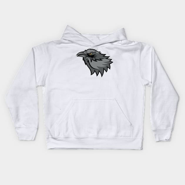 Fiery Raven Mascot Kids Hoodie by SWON Design